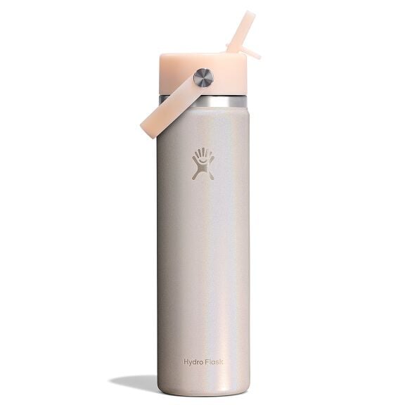 24 oz (710 ml) Wide Mouth with Flex Straw Cap - Glimmer Cream