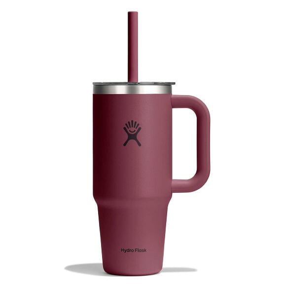 24 oz Travel Tumbler Clear Lid - Burgundy