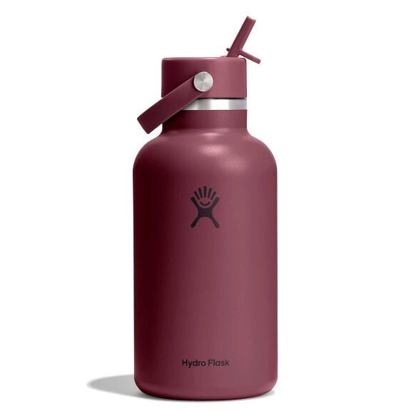 64 oz Wide Mouth with Flex Straw Cap - Burgundy