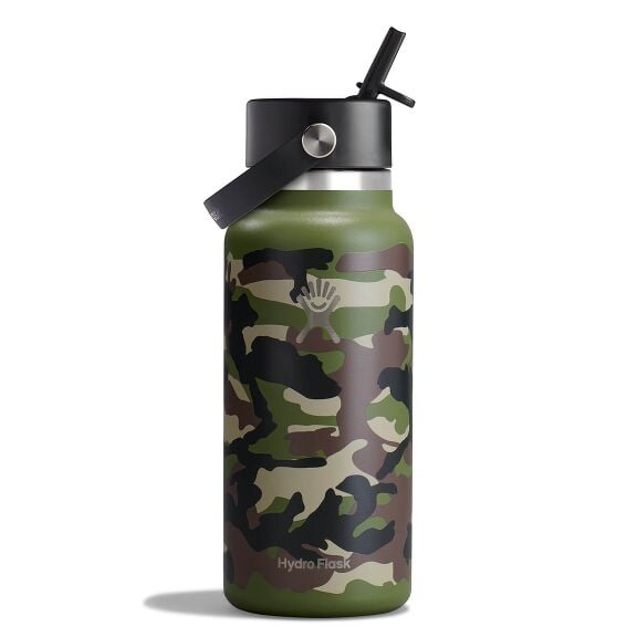 32 oz Wide Mouth with Flex Straw Cap - Woodland Camo