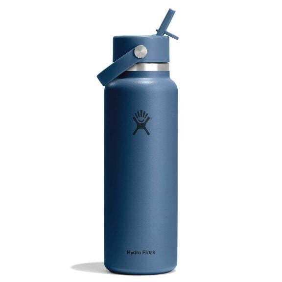 40 oz Wide Mouth with Flex Straw Cap - Harbor Blue