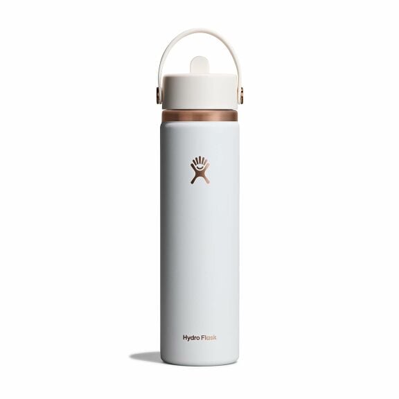 24 oz Wide Mouth with Flex Straw Cap - Chalk White Arc