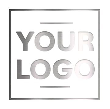 Stainless steel graphic showing the text "YOUR LOGO"