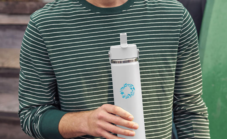 White Hydro Flask with Custom Print Engraving